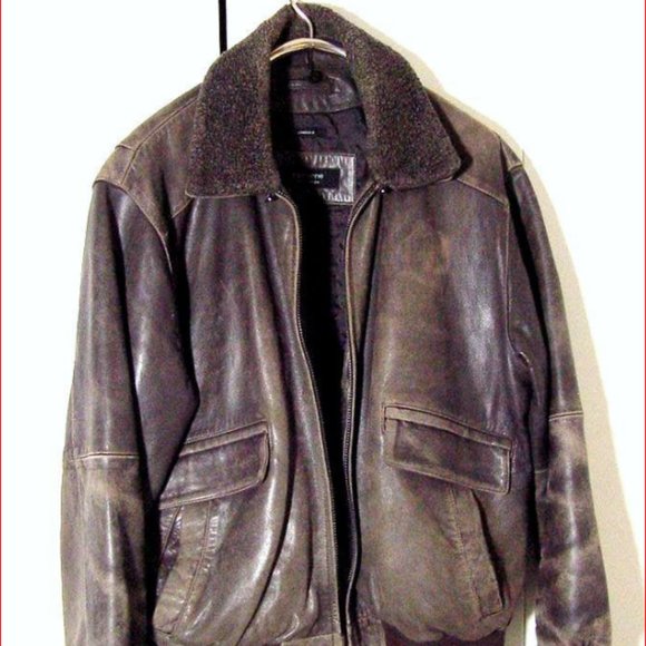 Vtg  Distress Soft Gray Lamb Leather Claiborne Bomber Jacket  Sz XL - Picture 12 of 12